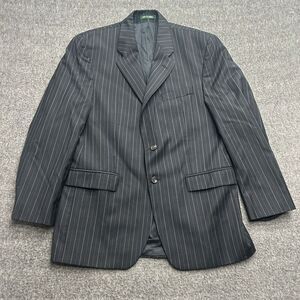 Lauren Ralph Lauren Blazer Mens Black Pinstripe 44? SEE PHOTOS FOR MEASUREMENTS